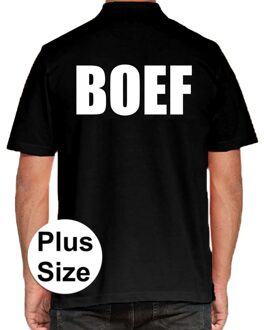 Bellatio Decorations BOEF grote maten poloshirt zwart voor heren