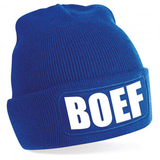 Bellatio Decorations Boef muts/beanie onesize unisex - blauw One size