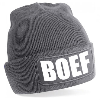 Bellatio Decorations Boef muts/beanie onesize unisex - grijs One size