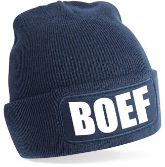 Bellatio Decorations Boef muts/beanie onesize unisex - navy One size