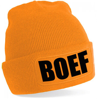 Bellatio Decorations Boef muts/beanie onesize unisex - oranje - One size