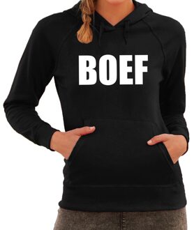 Bellatio Decorations Boef tekst hoodie zwart dames L