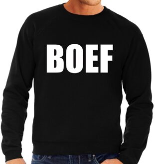 Bellatio Decorations Boef tekst sweater / trui zwart voor heren L