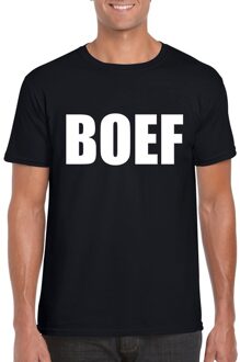 Bellatio Decorations Boef tekst t-shirt zwart heren L