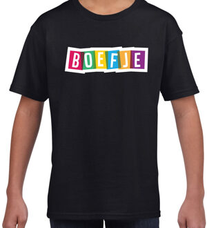 Bellatio Decorations Boefje fun tekst t-shirt zwart kids M (134-140)