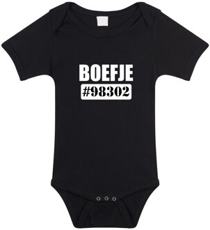 Bellatio Decorations Boefje nummer cadeau baby rompertje zwart jongen/meisje 56 (1-2 maanden)