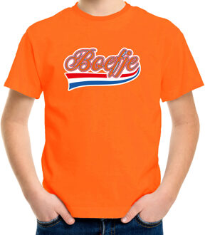 Bellatio Decorations Boefje sierlijke wimpel t-shirt oranje voor kinderen - EK/WK - Koningsdag shirts 110-116 (XS) - Feestshirts