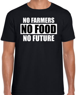 Bellatio Decorations Boerenprotest shirt No farmers no food no future/Geen boeren geen voedsel geen toekomst t-shirt zwar Zwart