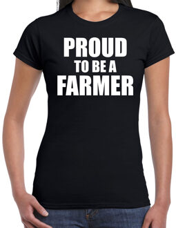 Bellatio Decorations Boerenprotest shirt Proud to be a farmer/ Trots om een boer te zijn t-shirt zwart dames 2XL