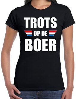 Bellatio Decorations Boerenprotest shirt Trots op de boer t-shirt zwart dames 2XL