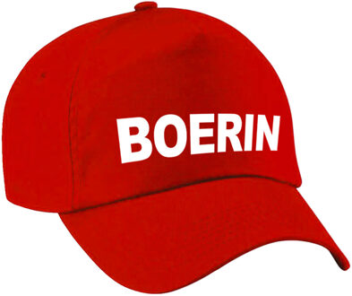 Bellatio Decorations Boerin verkleed pet rood voor dames - boerin baseball cap - carnaval verkleedaccessoire voor kostuum