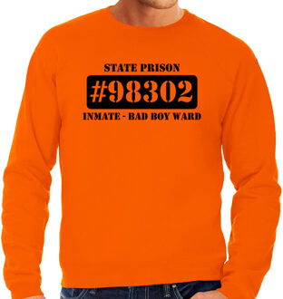 Bellatio Decorations Boeven / gevangenen vrijgezellen sweater oranje bad boy ward voor heren