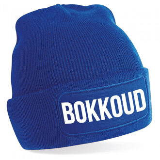 Bellatio Decorations Bokkoud muts - unisex - one size - blauw - apres-ski muts