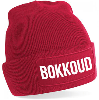 Bellatio Decorations Bokkoud muts - unisex - one size - rood - apres-ski muts One size