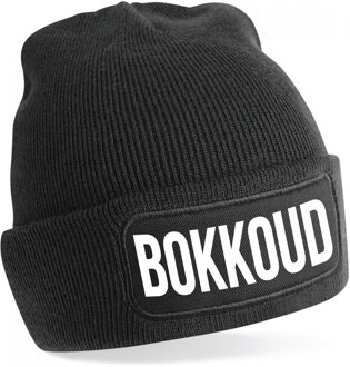 Bellatio Decorations Bokkoud muts - unisex - one size - zwart - apres-ski muts One size