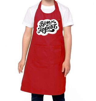 Bellatio Decorations Bon appetit keukenschort rood voor kinderen