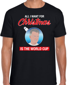 Bellatio Decorations Bondscoach Louis all I want for Christmas fout Kerstshirt zwart voor heren 2XL