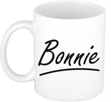 Bellatio Decorations Bonnie voornaam kado beker / mok sierlijke letters - gepersonaliseerde mok met naam - Naam mokken Multikleur