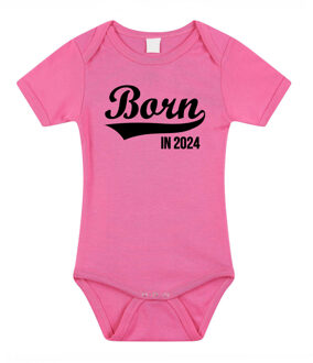 Bellatio Decorations Born in 2024 cadeau baby rompertje roze meisjes
