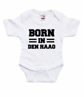 Bellatio Decorations Born in Den Haag cadeau baby rompertje wit jongen/meisje 56 (1-2 maanden)