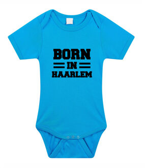 Bellatio Decorations Born in Haarlem cadeau baby rompertje blauw jongens 92 (18-24 maanden)