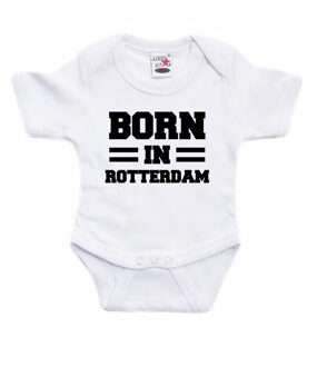 Bellatio Decorations Born in Rotterdam cadeau baby rompertje wit jongen/meisje 56 (1-2 maanden)