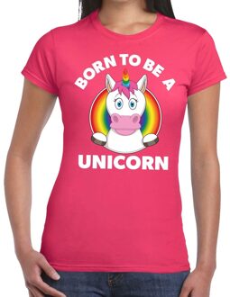 Bellatio Decorations Born to be a unicorn gay pride t-shirt roze dames L