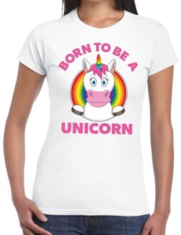Bellatio Decorations Born to be a unicorn gay pride t-shirt wit dames XS