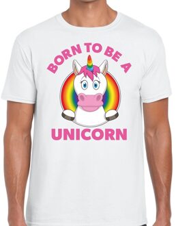 Bellatio Decorations Born to be a unicorn gay pride t-shirt wit heren M