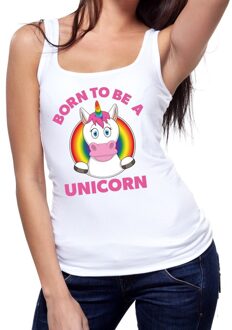 Bellatio Decorations Born to be a unicorn gay pride tanktop wit dames L