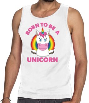 Bellatio Decorations Born to be a unicorn gay pride tanktop wit heren 2XL