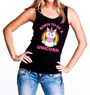 Bellatio Decorations Born to be a unicorn gay pride tanktop zwart dames L