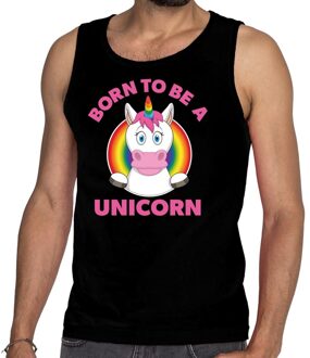 Bellatio Decorations Born to be a unicorn gay pride tanktop zwart heren 2XL