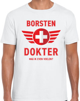 Bellatio Decorations Borsten dokter fout verkleed t-shirt wit voor heren 2XL