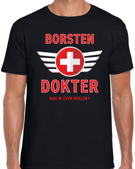Bellatio Decorations Borsten dokter fout verkleed t-shirt zwart voor heren
