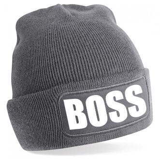 Bellatio Decorations Boss muts/beanie onesize unisex - grijs One size