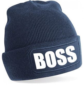 Bellatio Decorations Boss muts/beanie onesize unisex - navy One size