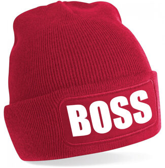 Bellatio Decorations Boss muts/beanie onesize unisex - rood One size