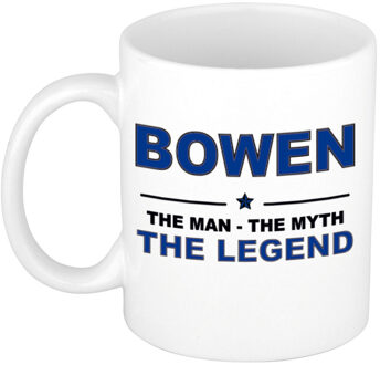 Bellatio Decorations Bowen cadeau mok - man myth legend - naam koffiemok / beker - wit en blauw - 300 ml