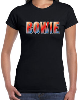 Bellatio Decorations Bowie fun tekst t-shirt zwart dames 2XL