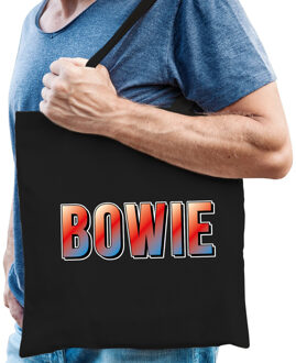 Bellatio Decorations Bowie kado tas zwart voor heren - Feest Boodschappentassen