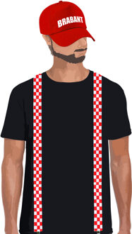 Bellatio Decorations Brabant thema kleur carnaval verkleedset pet en bretels