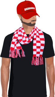 Bellatio Decorations Brabant thema kleur carnaval verkleedset pet en sjaal