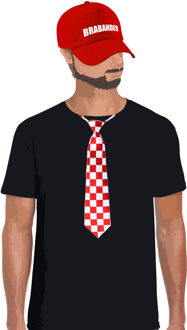 Bellatio Decorations Brabant thema kleur carnaval verkleedset pet en stropdas