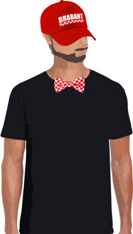 Bellatio Decorations Brabant thema kleur carnaval verkleedset pet en vlinderstrik