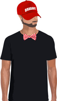 Bellatio Decorations Brabant thema kleur carnaval verkleedset pet en vlinderstrik