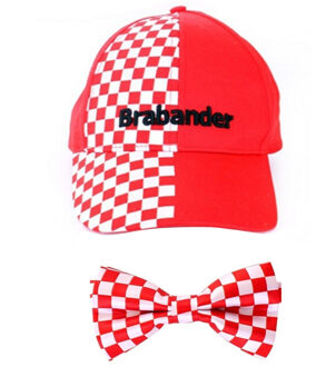 Bellatio Decorations Brabant thema kleur carnaval verkleedset pet en vlinderstrikje