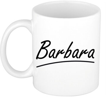 Bellatio Decorations Brabara voornaam kado beker / mok sierlijke letters - gepersonaliseerde mok met naam - Naam mokken Multikleur