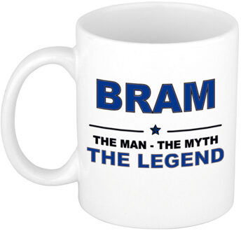 Bellatio Decorations Bram cadeau mok - man myth legend - naam koffiemok / beker - wit en blauw - 300 ml