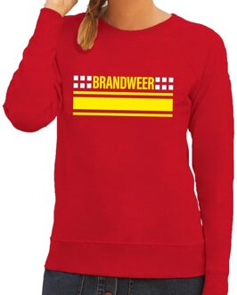 Bellatio Decorations Brandweer logo sweater rood voor dames 2XL